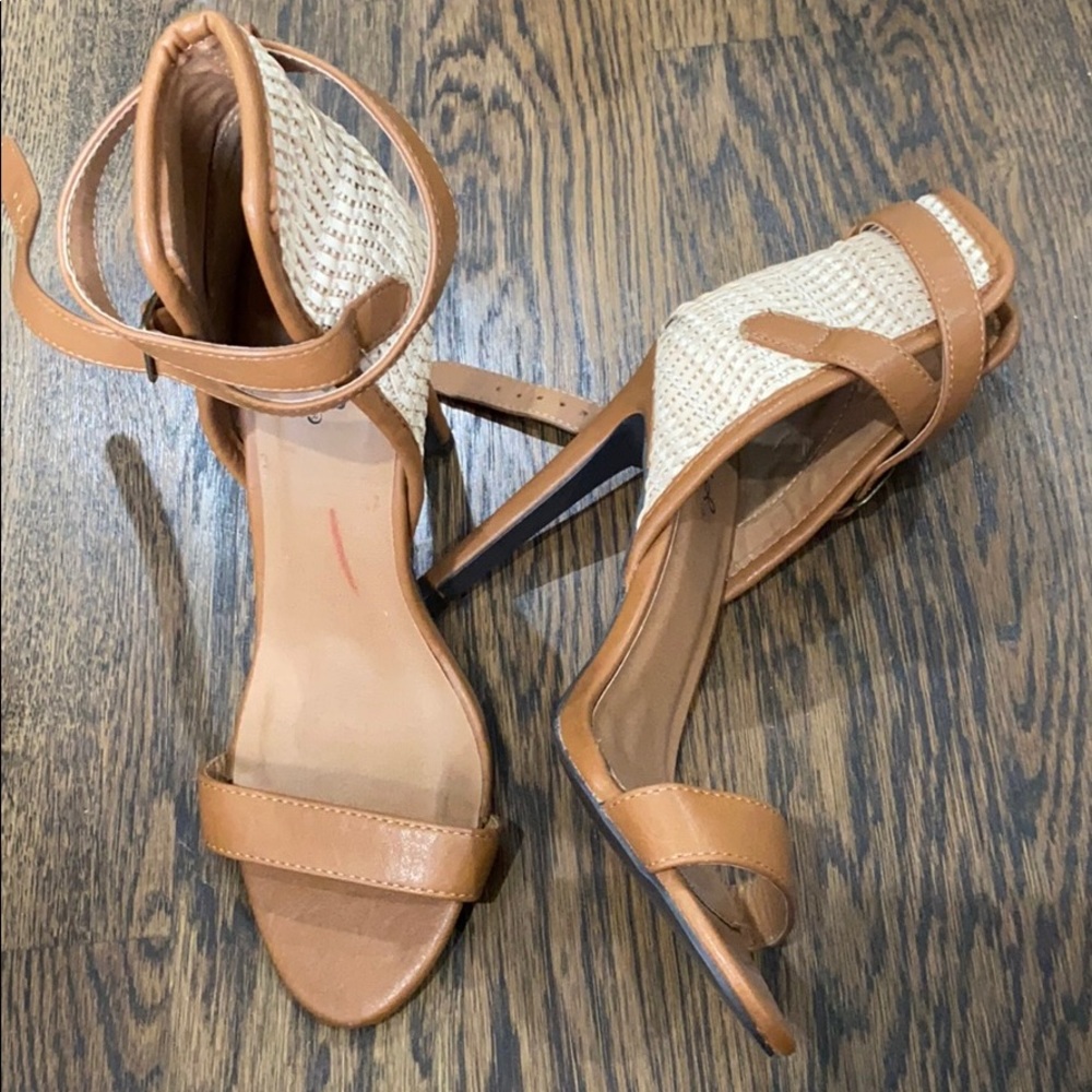 Brown heels with high straps